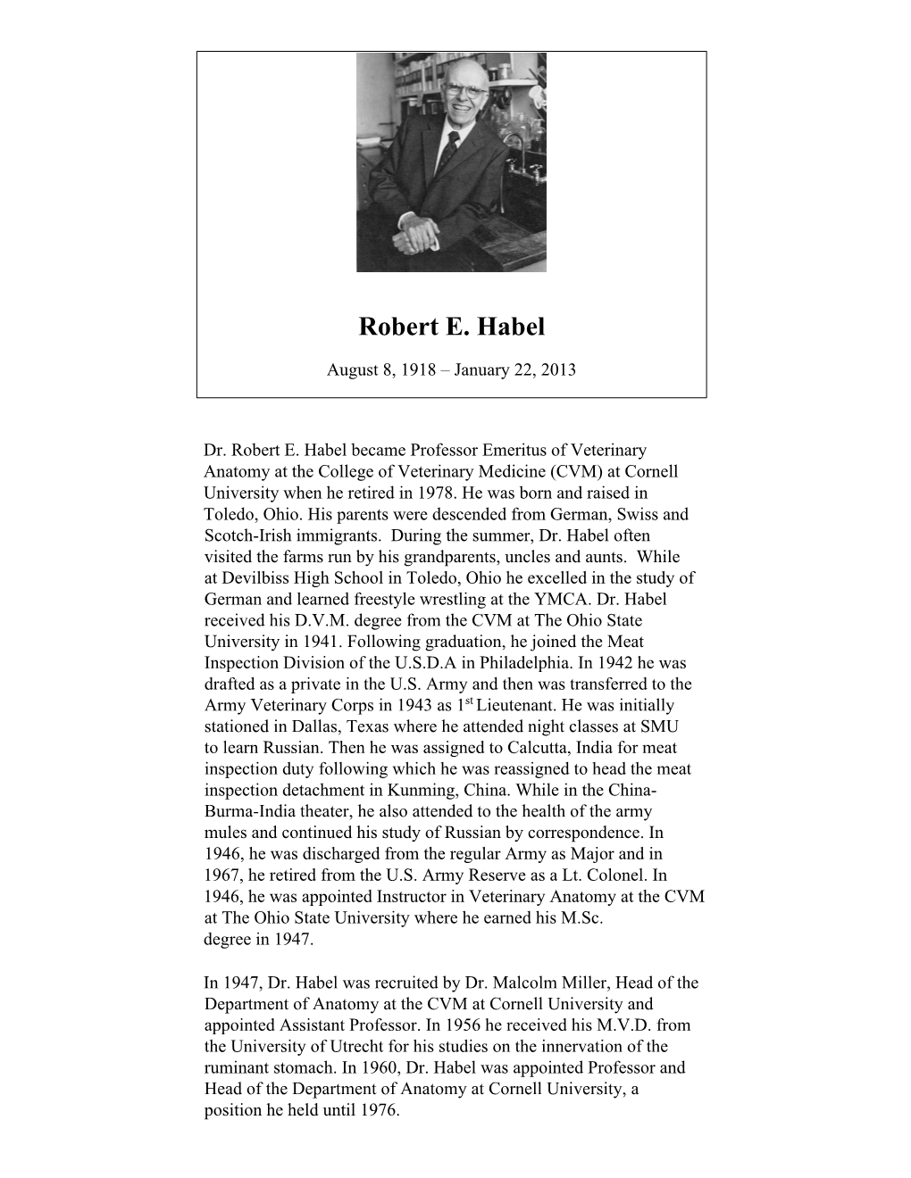 Robert E. Habel