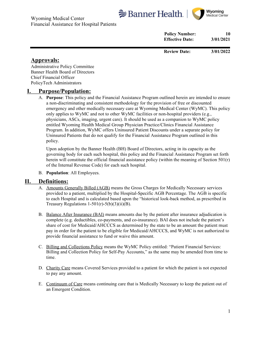 Financial Assistance Policy (Within the Meaning of Section 501(R) of the Internal Revenue Code) for Each Such Hospital