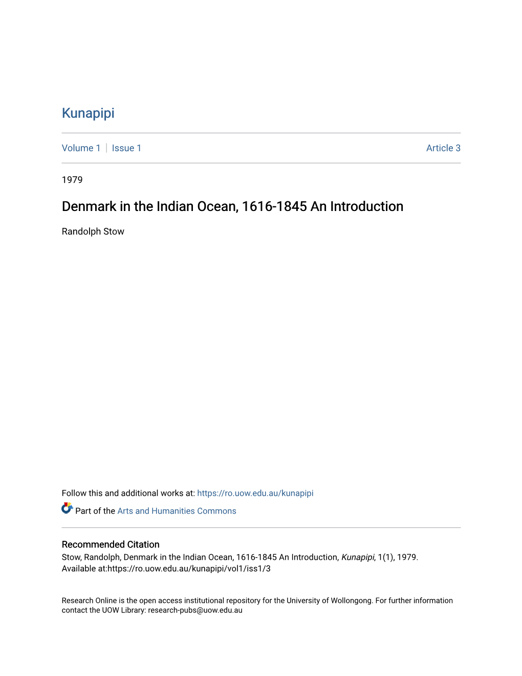 Denmark in the Indian Ocean, 1616-1845 an Introduction