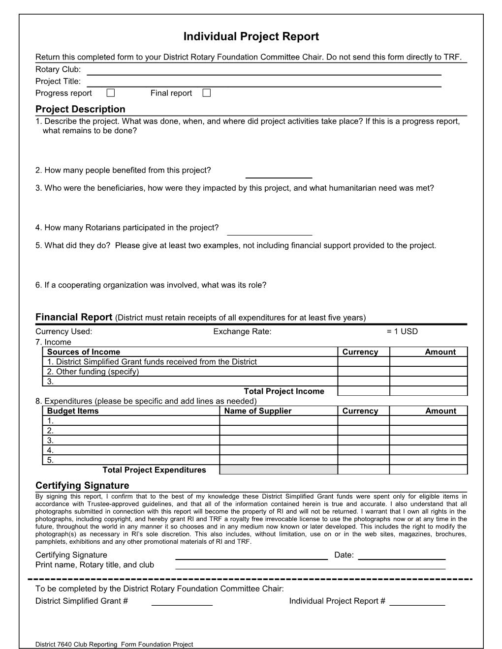 Individual Project Report