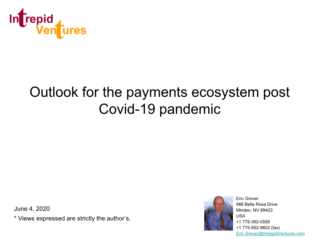 Outlook for the Payments Ecosystem Post Covid-19 Pandemic