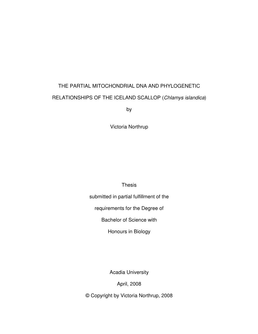 The Partial Mitochondrial Dna and Phylogenetic