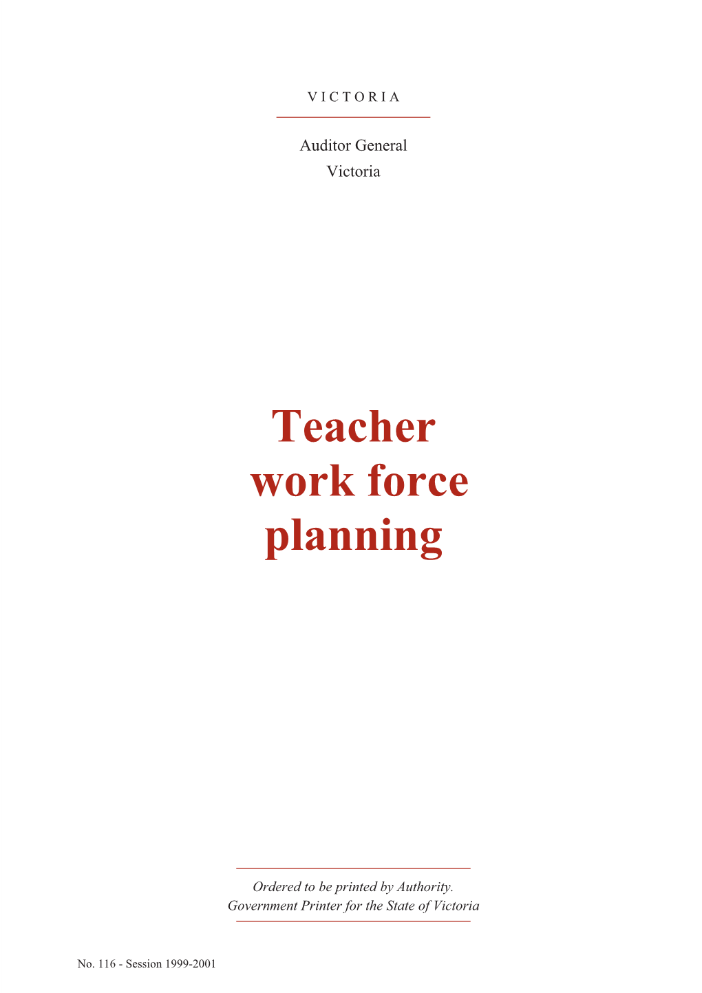 Teacher Work Force Planning