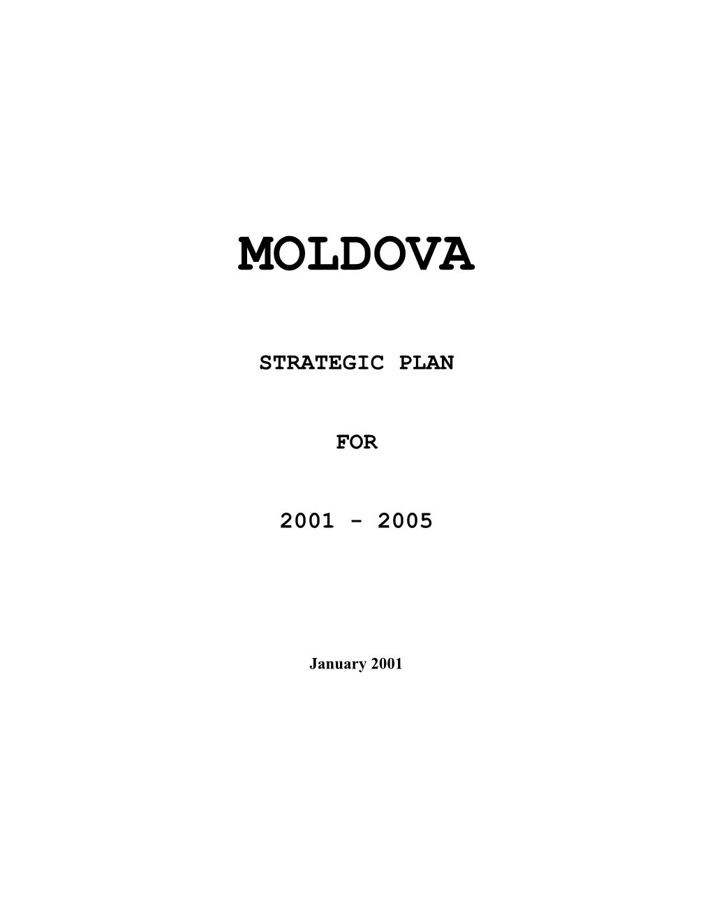 Approved Moldova Strategic Plan 2001