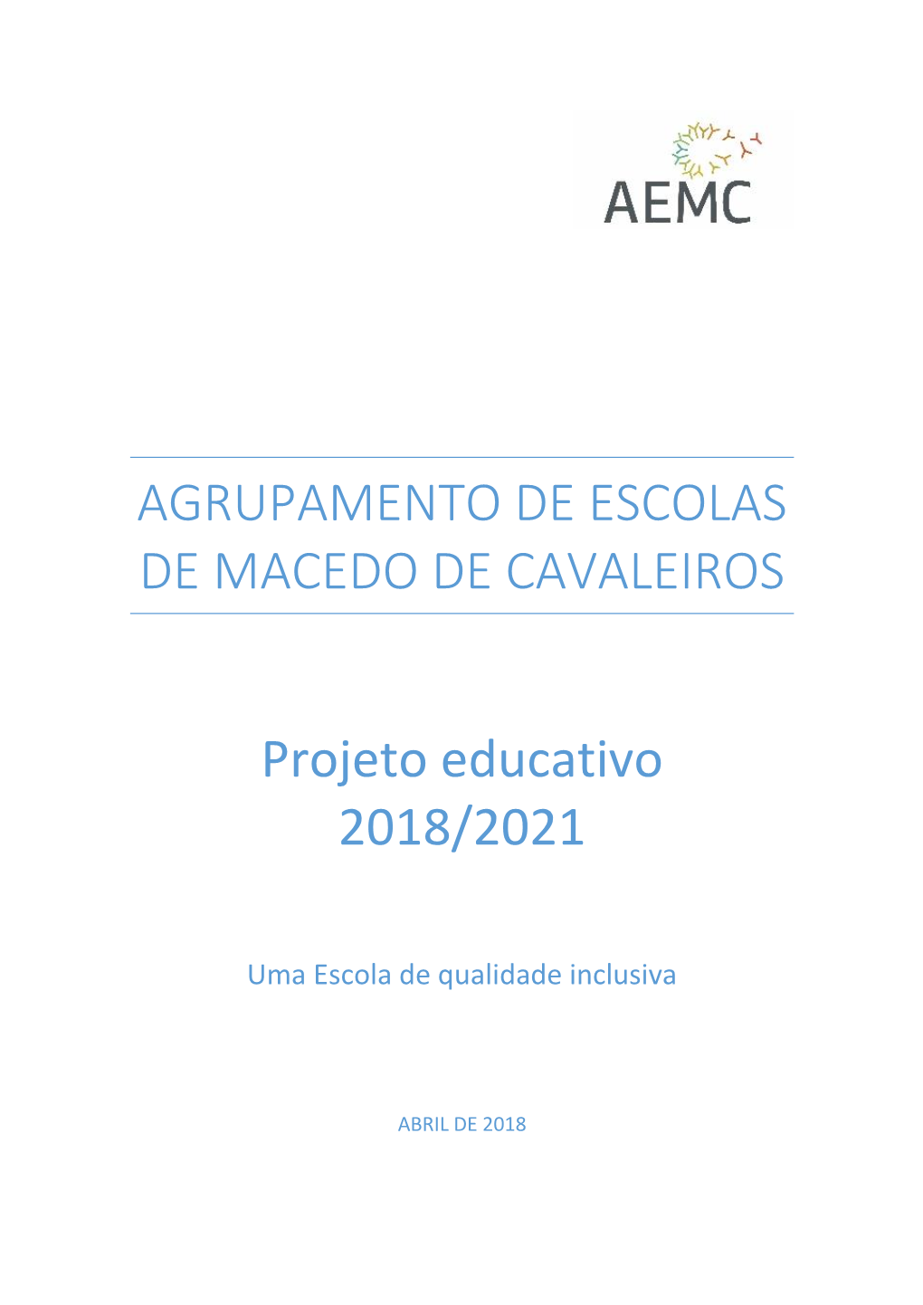 Projeto Educativo 2018/2021