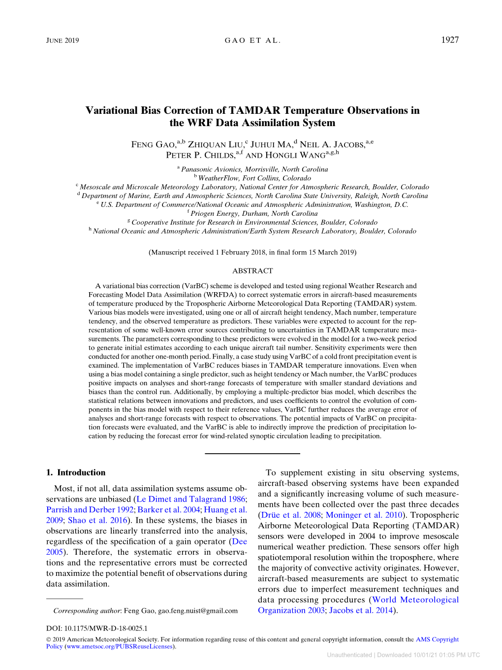 Variational Bias Correction of TAMDAR Temperature Observations in the WRF Data Assimilation System