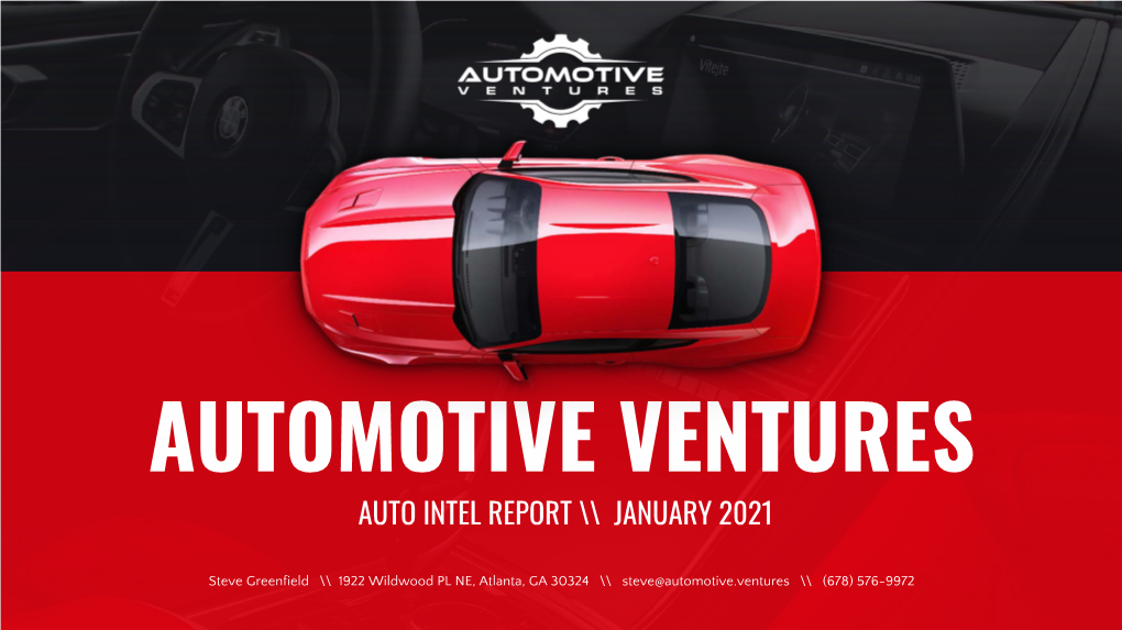 Auto Intel Report \\ January 2021