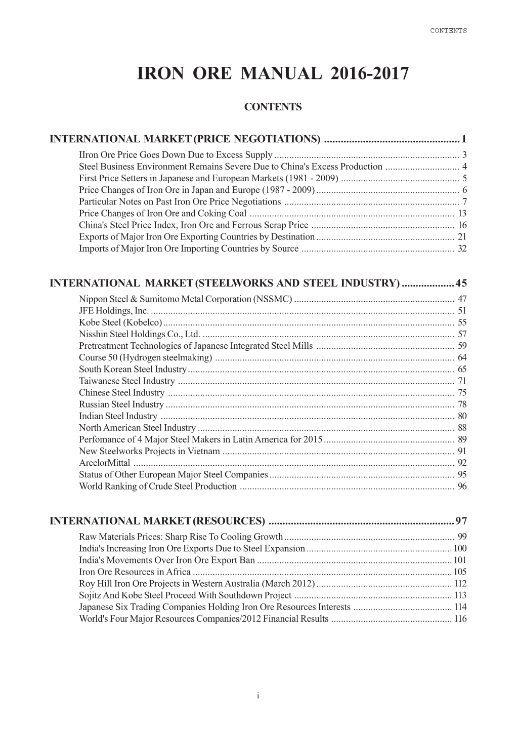 Iron Ore Manual 2016-2017