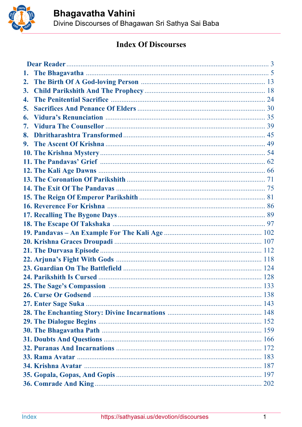 Bhagavatha Vahini Divine Discourses of Bhagawan Sri Sathya Sai Baba