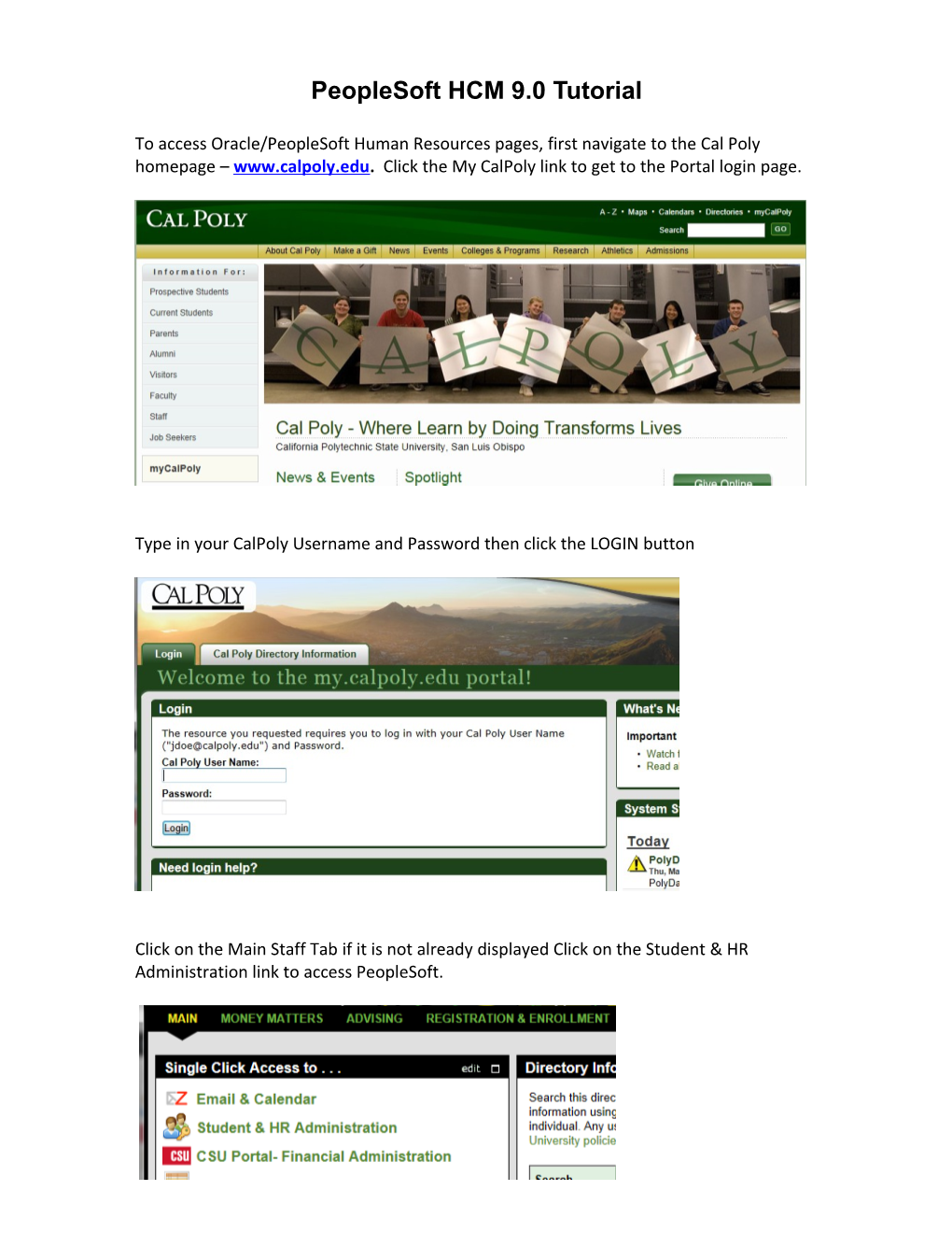 Navigate to the Cal Poly Homepage Www