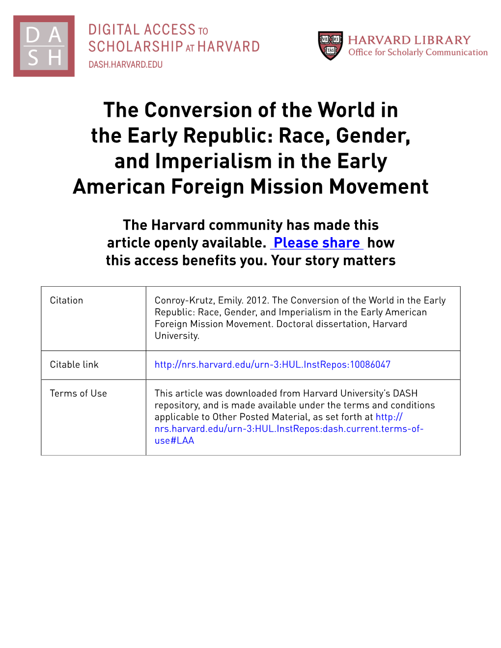 Race, Gender, and Imperialism in the Early American Foreign Mission Movement