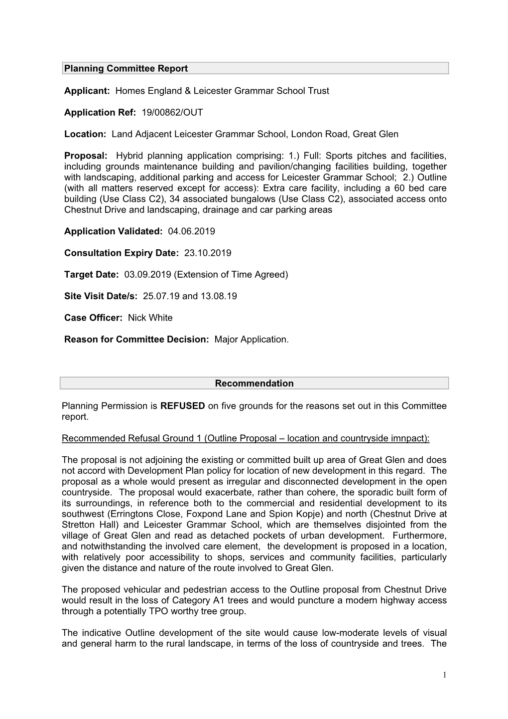 Homes England & Leicester Grammar School Trust Application