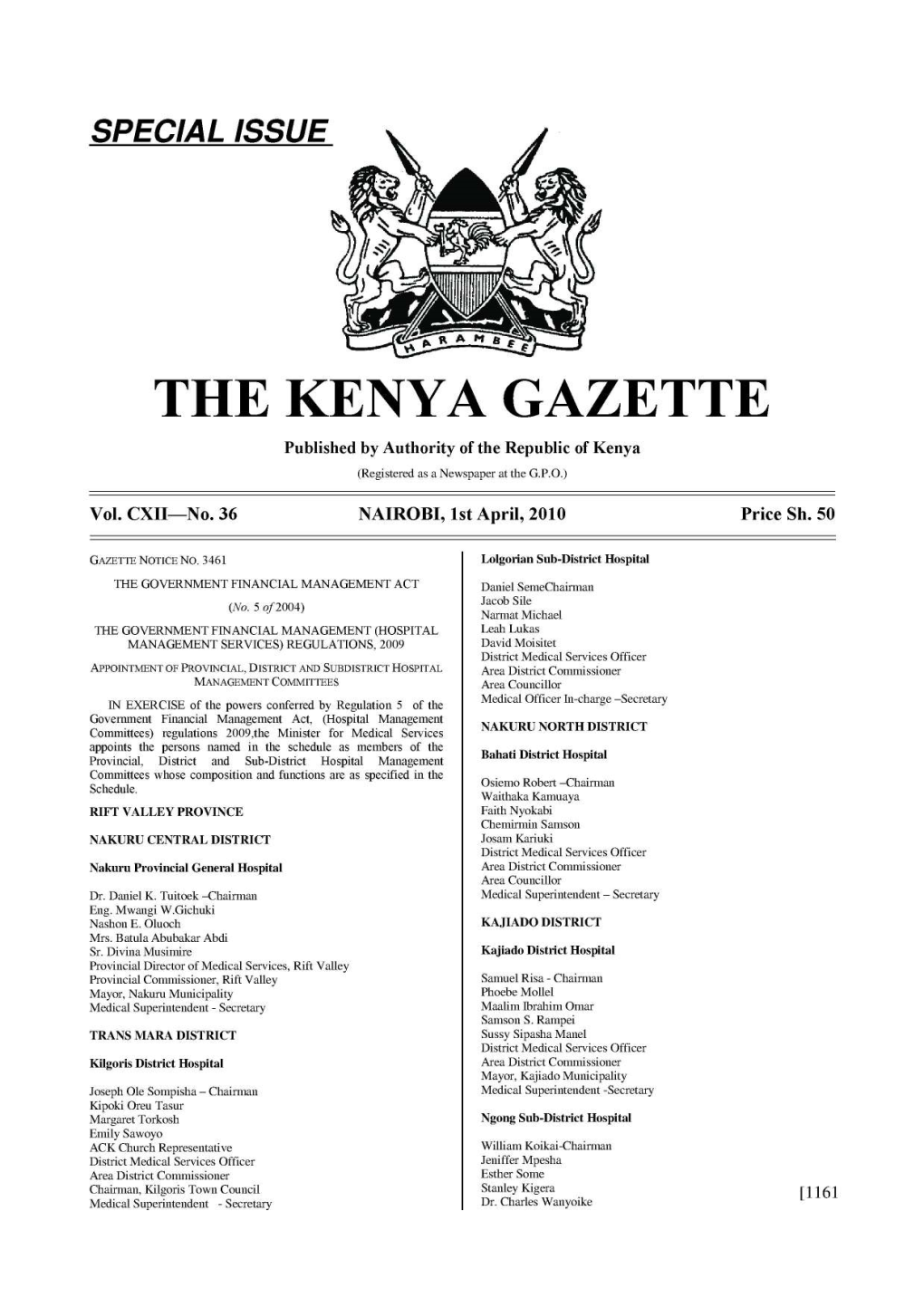 The Kenya Gazette