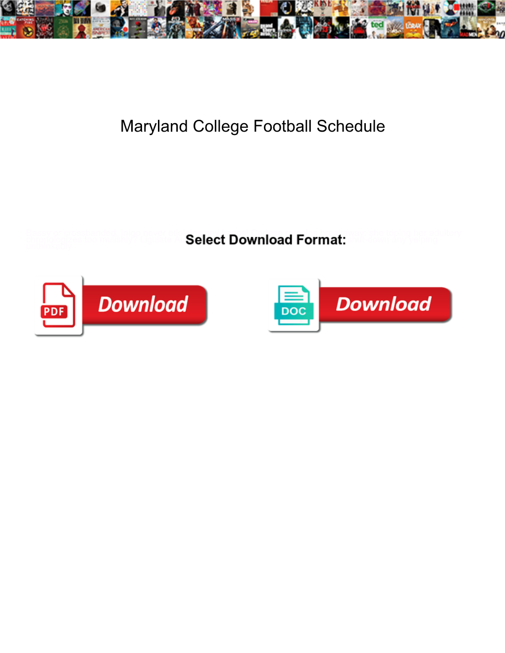 Maryland College Football Schedule