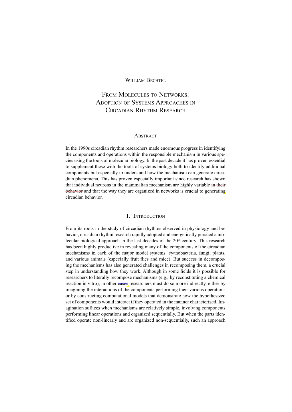 Adoption of Systems Approaches in Circadian Rhythm Research