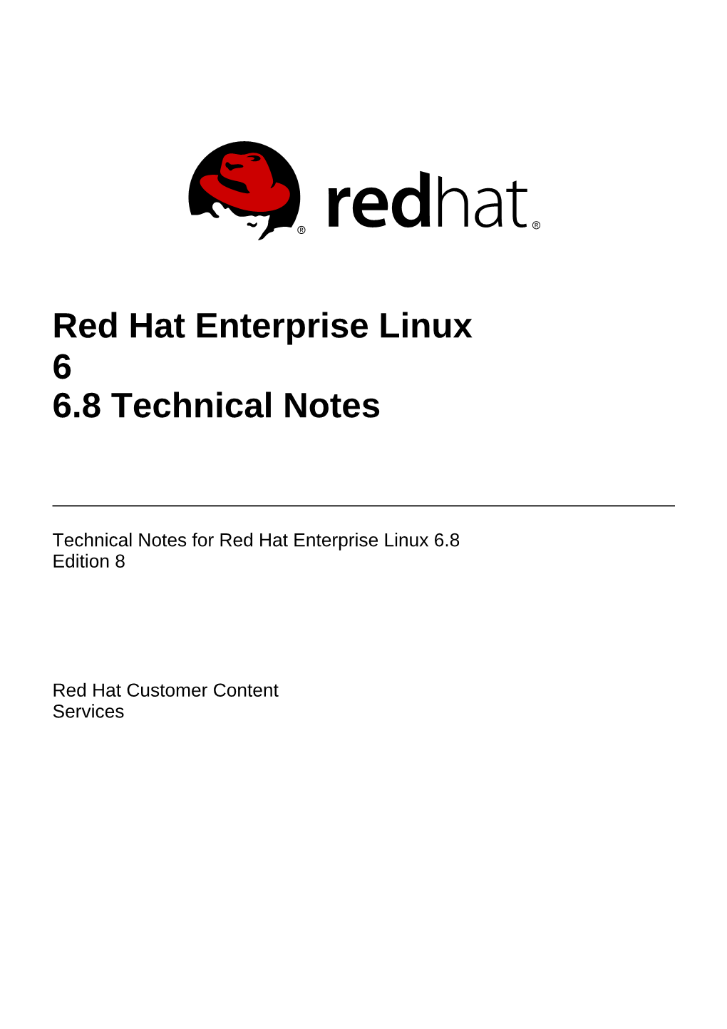 Red Hat Enterprise Linux 6 6.8 Technical Notes