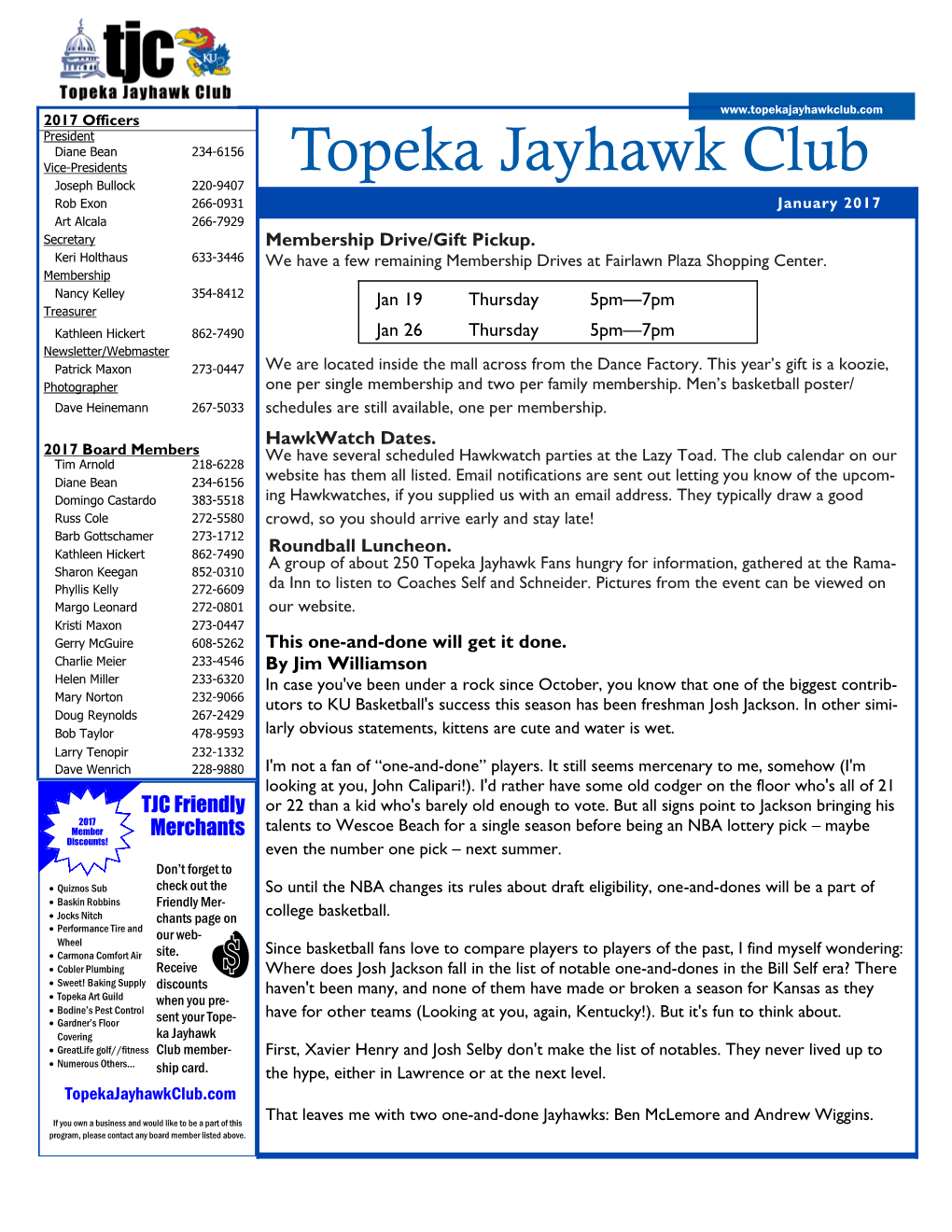 TJC Newsletter 01 2017