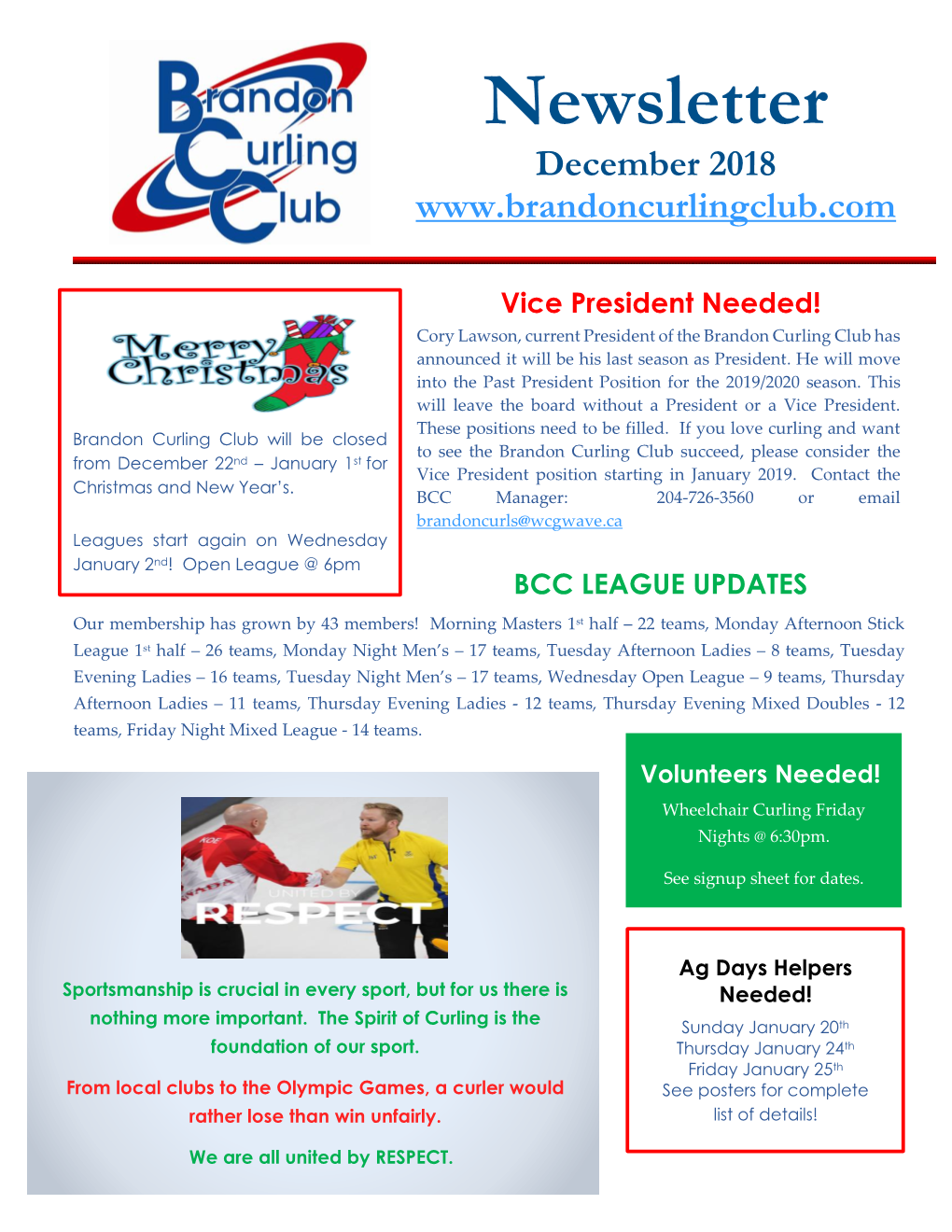 Newsletter December 2018