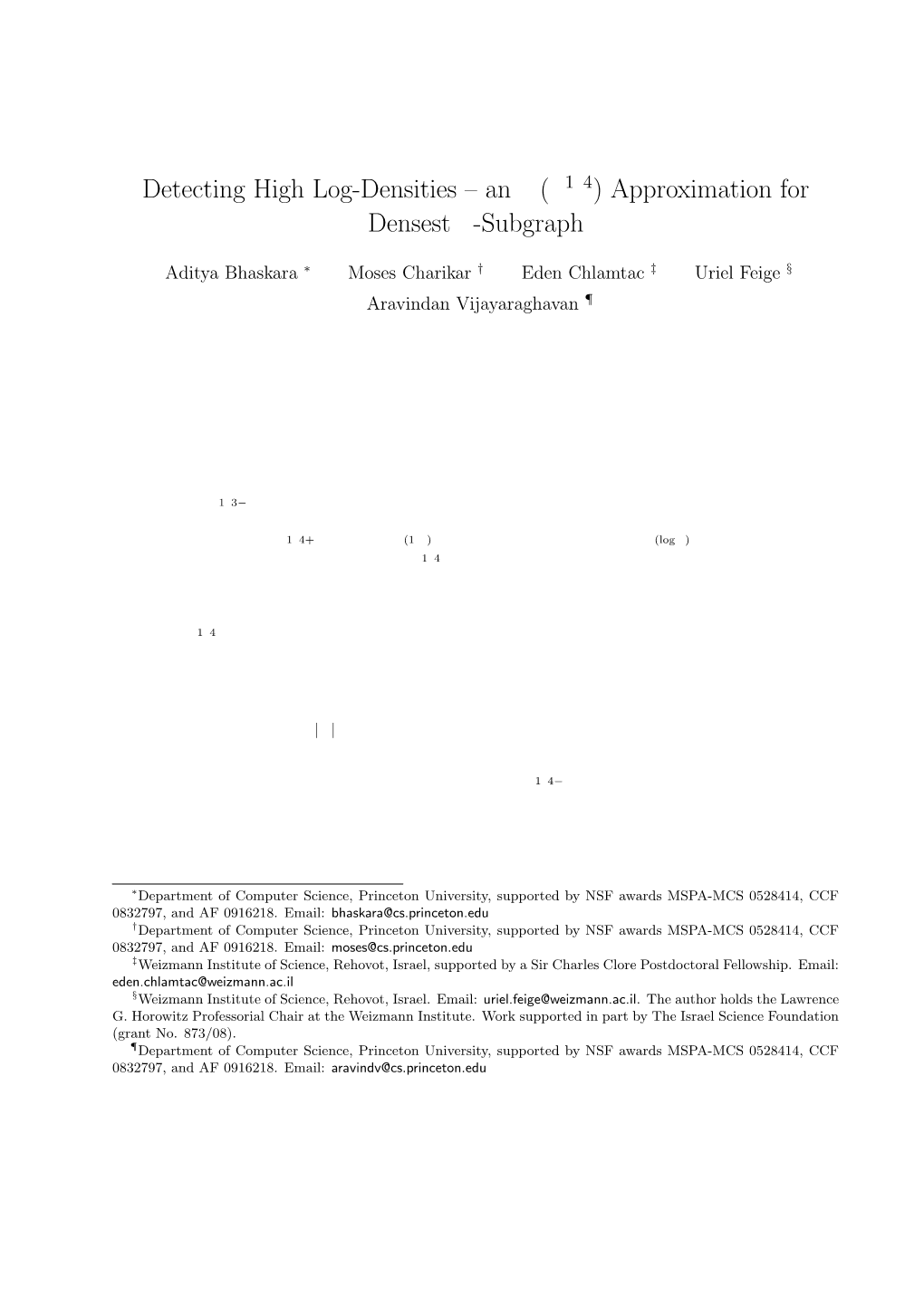 Approximation for Densest K-Subgraph