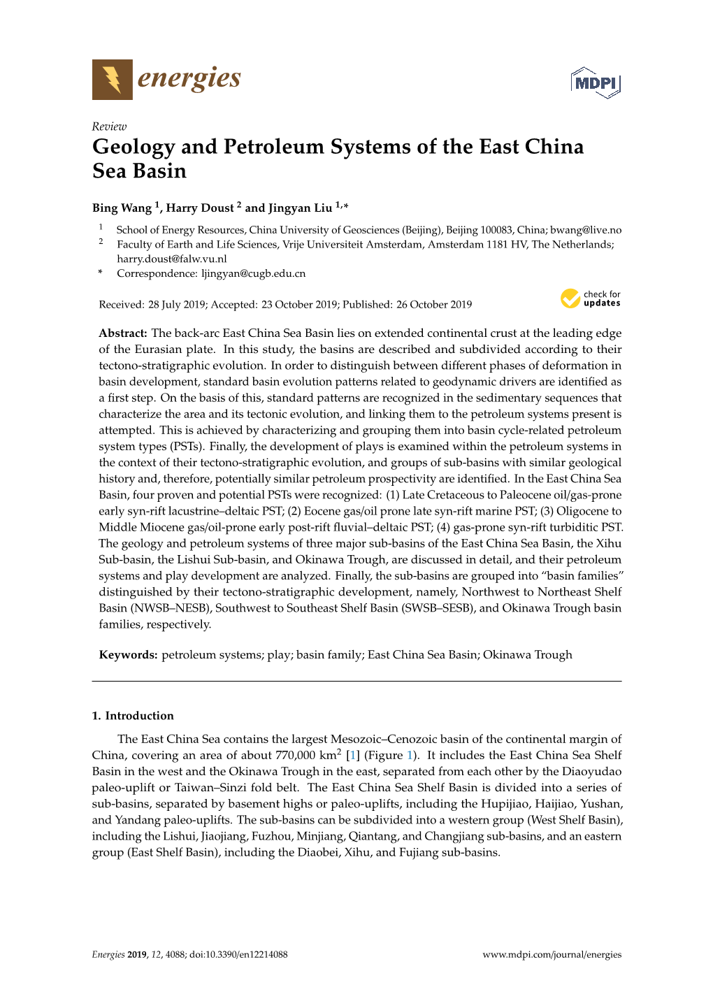 Geology and Petroleum Systems of the East China Sea Basin