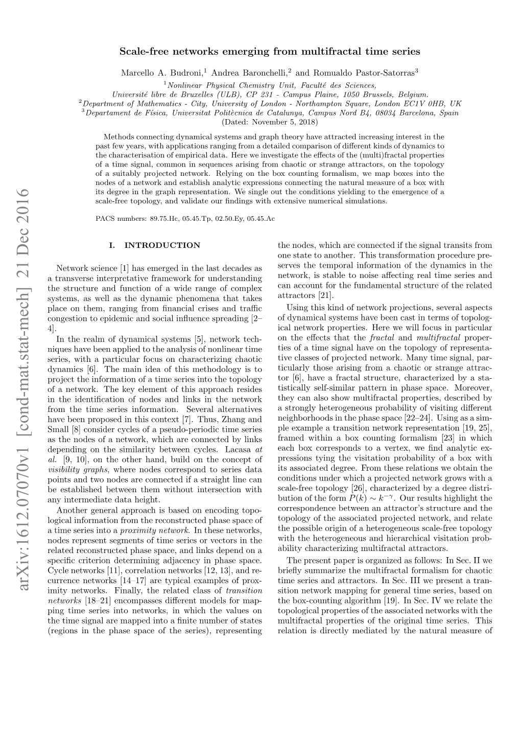 Arxiv:1612.07070V1 [Cond-Mat.Stat-Mech] 21 Dec 2016 Imity Networks