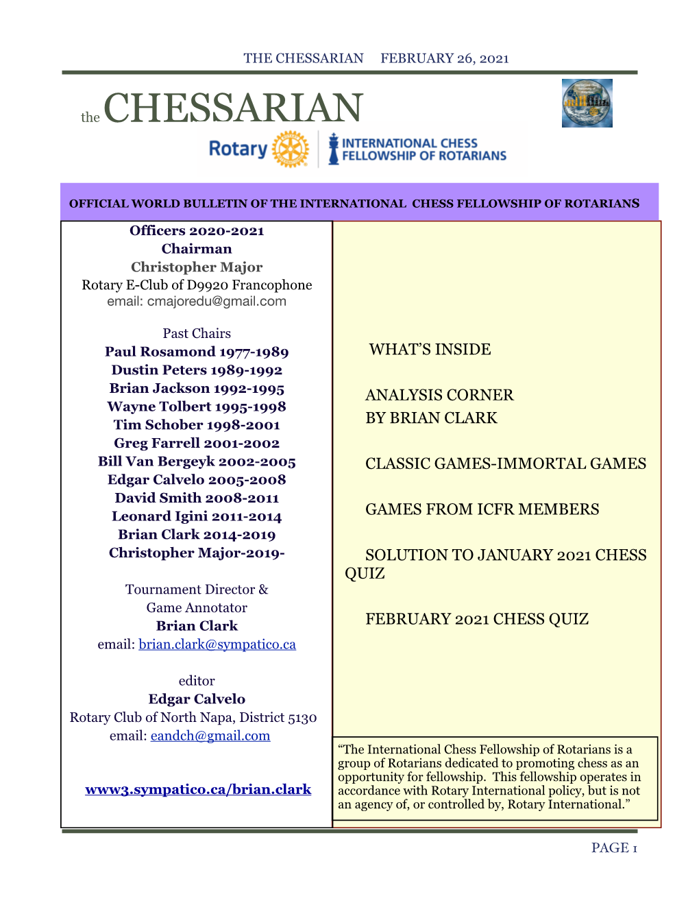 February 2021 Chessarian