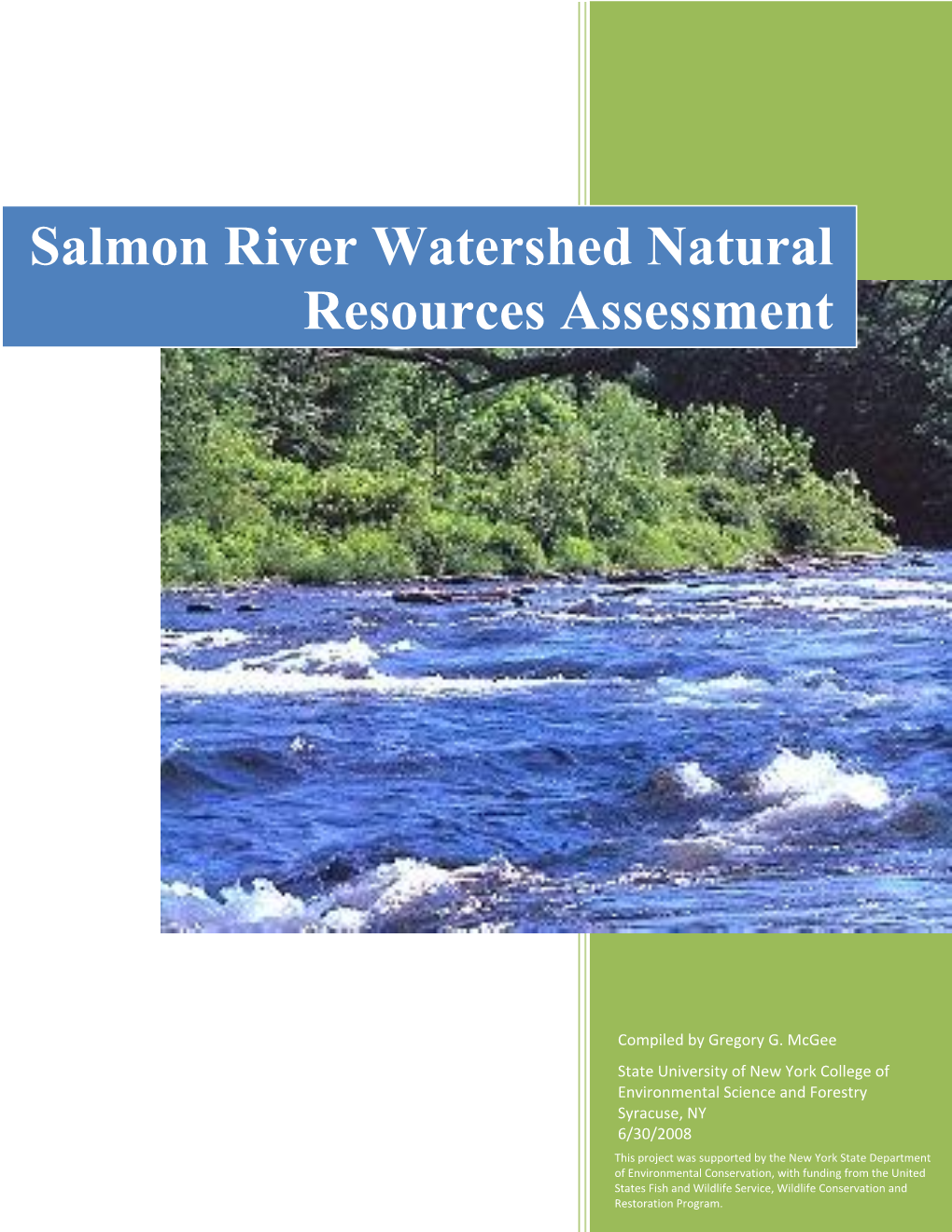 Salmon River Watershed Natural Resources Assessment