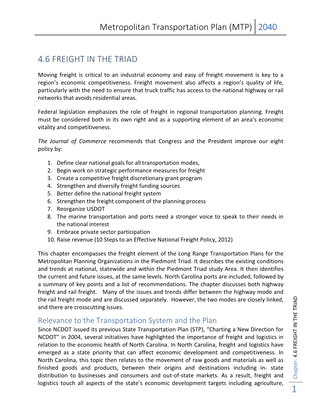 Metropolitan Transportation Plan (MTP) 2040