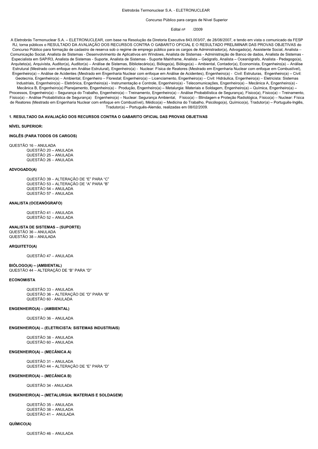 Resultado Preliminar Da Prova Objetiva