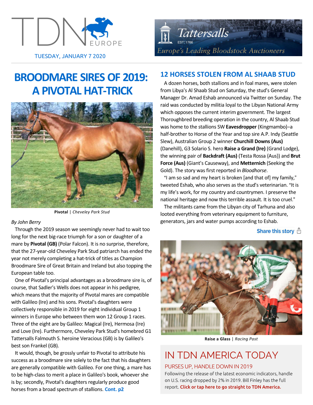 Broodmare Sires of 2019