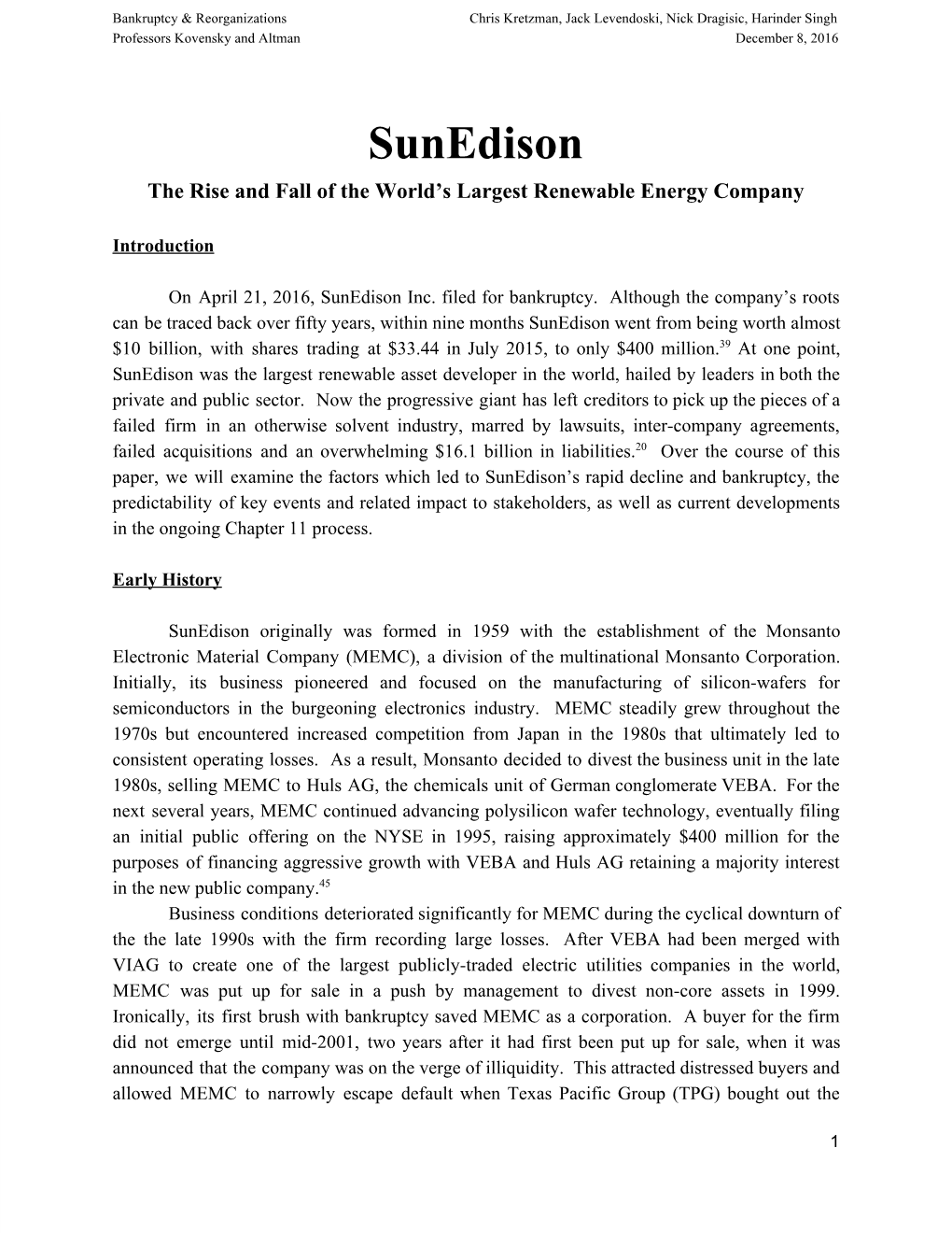 Sunedison the Rise and Fall of the World’S Largest Renewable Energy Company