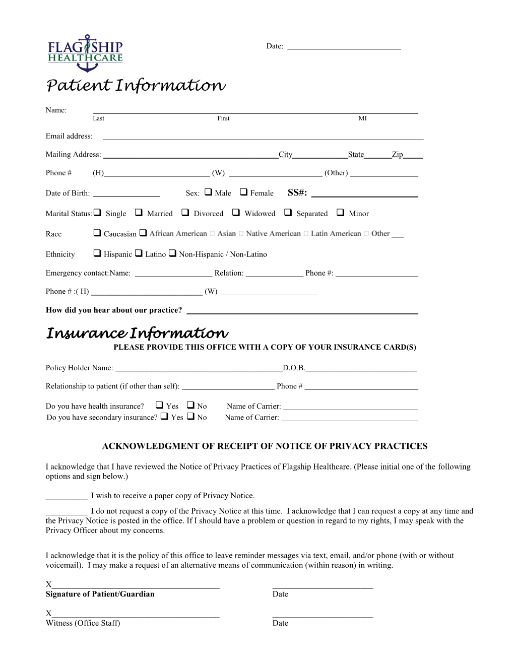 Download New Patient Paperwork Regenerative