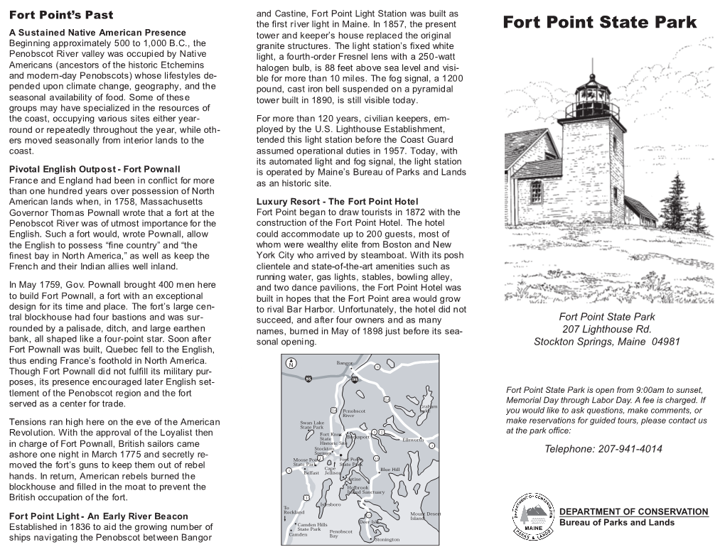 Fort Point State Park Brochure