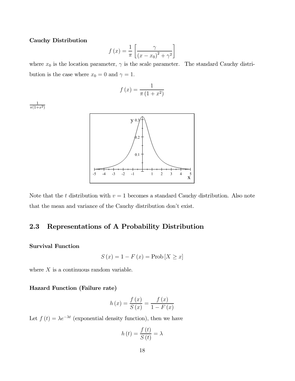 2.3 Representations of a Probability Distribution