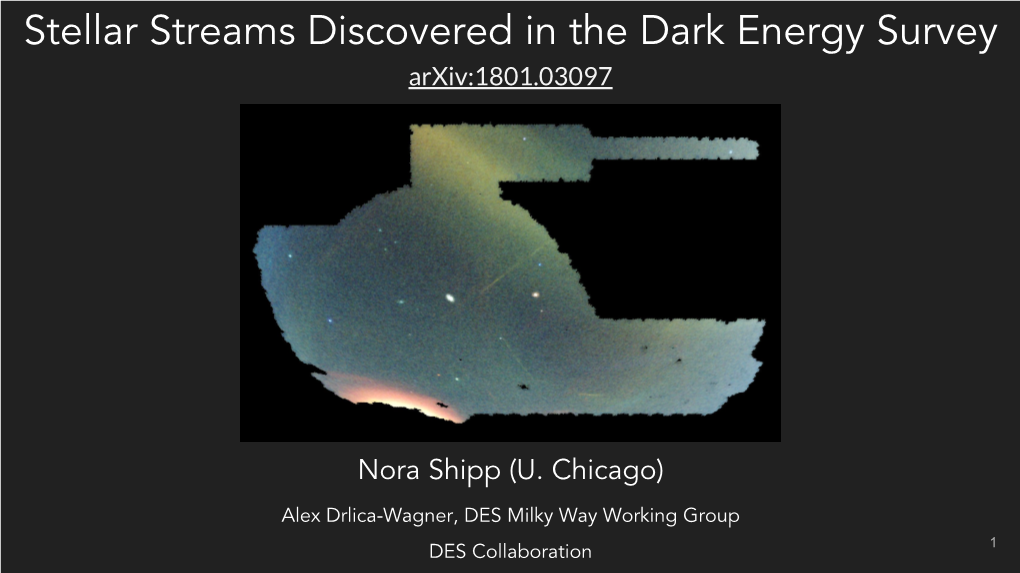 Stellar Streams Discovered in the Dark Energy Survey Arxiv:1801.03097