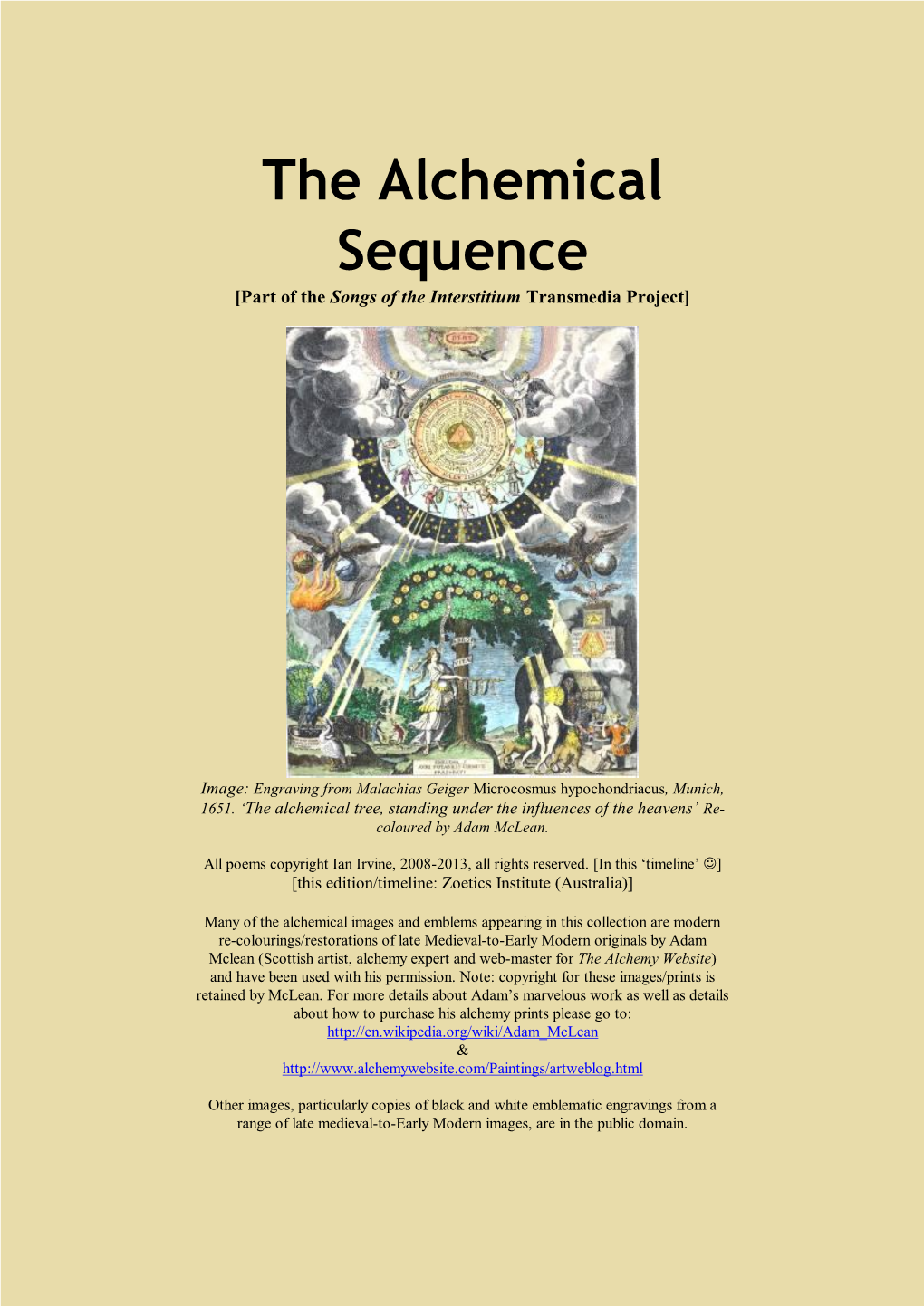 The Alchemical Sequence [Part of the Songs of the Interstitium Transmedia Project]