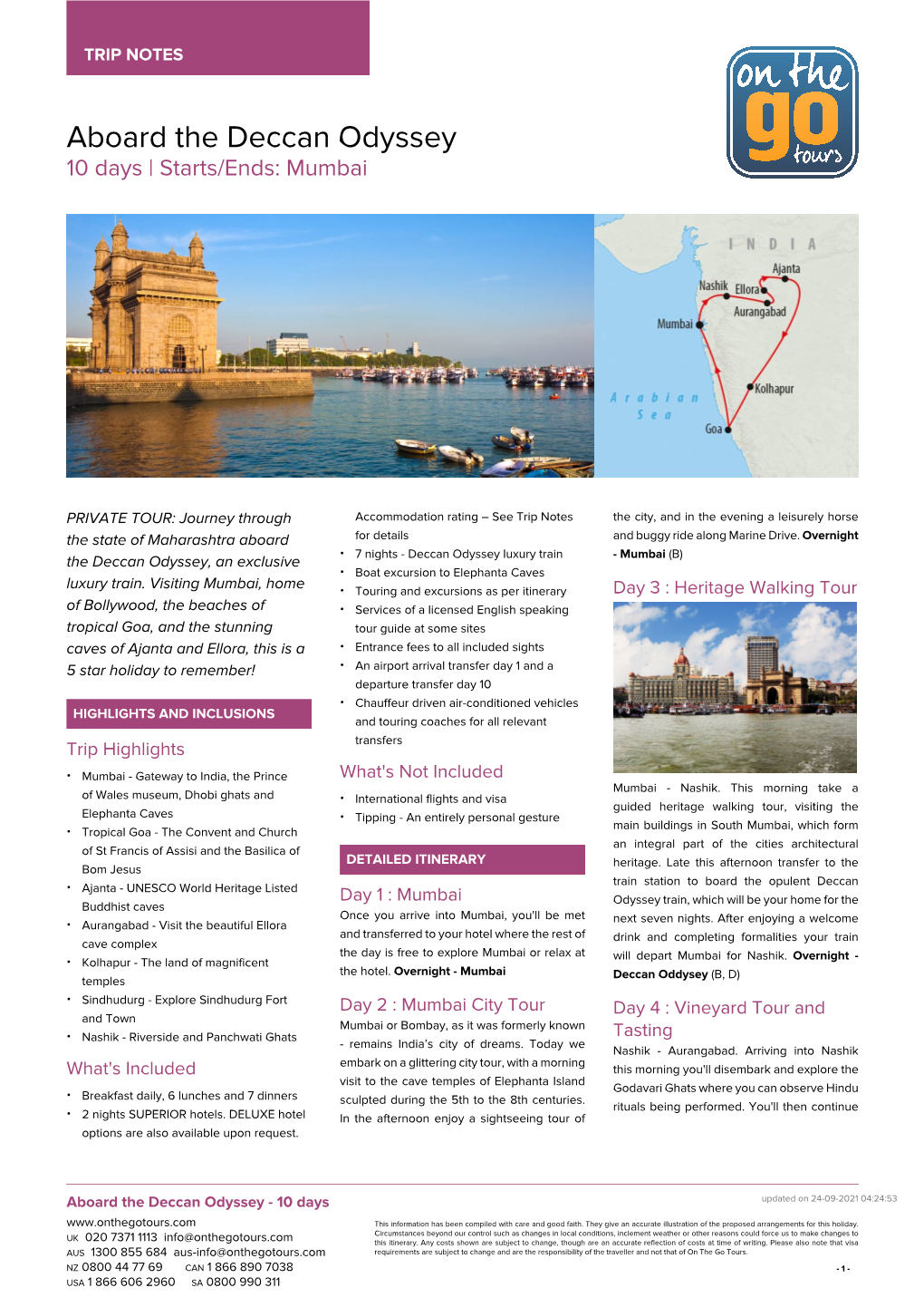 Aboard the Deccan Odyssey 10 Days | Starts/Ends: Mumbai