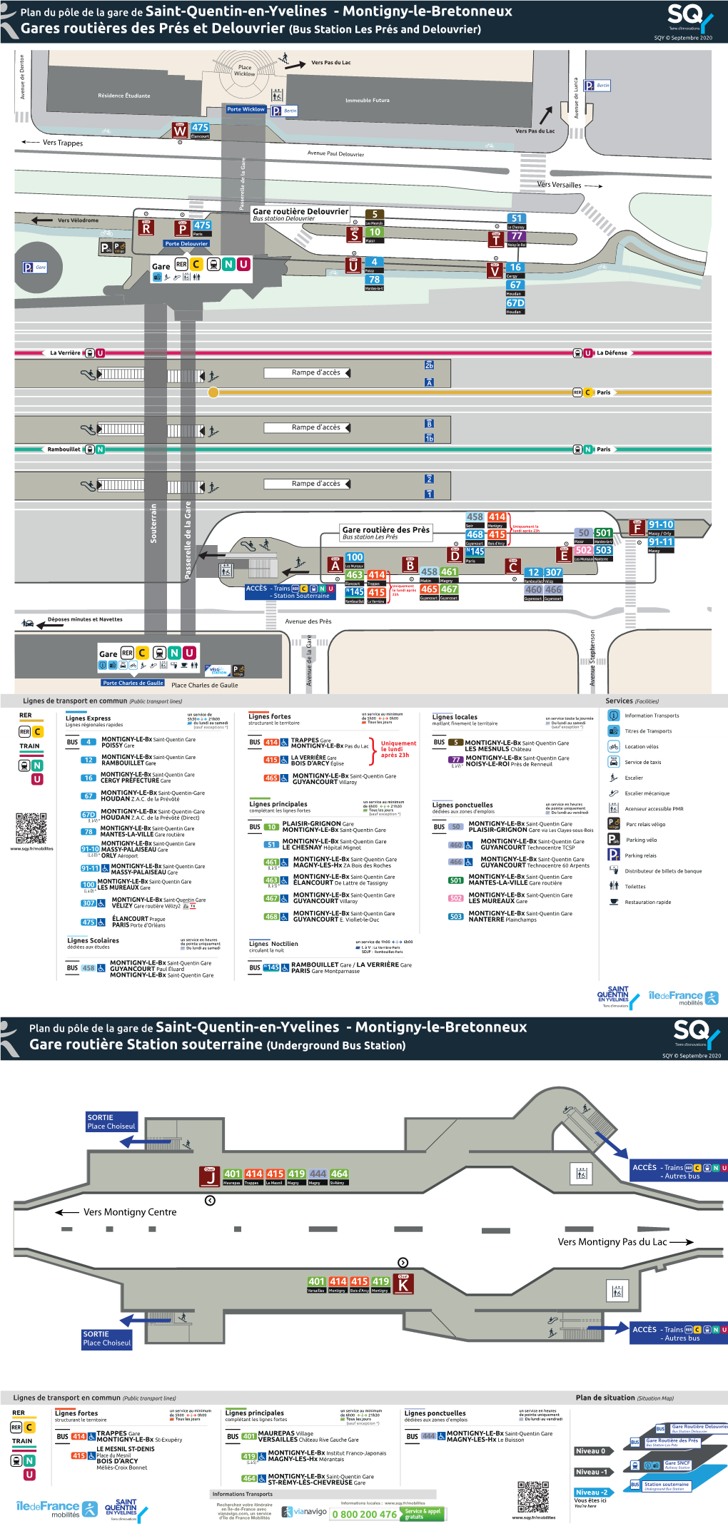 Montigny-Le-Bretonneux Gares Routières Des Prés Et Delouvrier (Bus Station Les Prés and Delouvrier) SQY © Septembre 2020