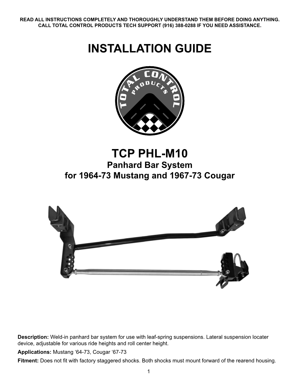 Tcp Phl-M10 Installation Guide