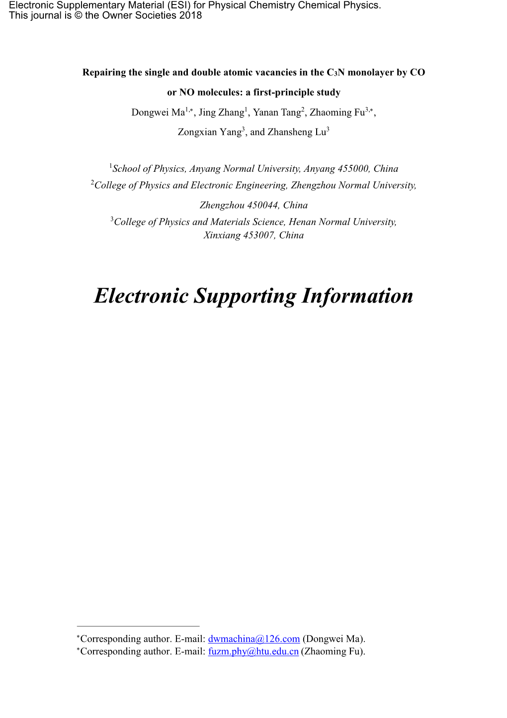 Electronic Supporting Information