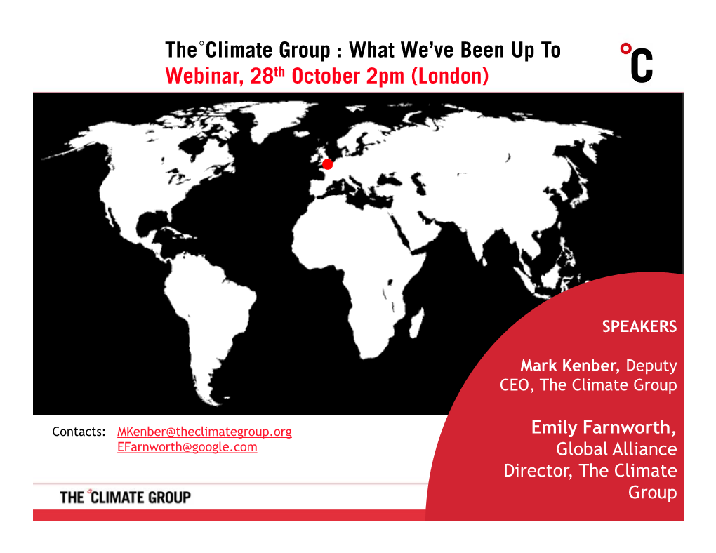 The°Climate Group : What We've Been up To
