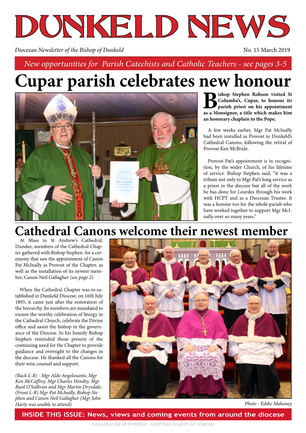 DUNKELD NEWS Diocesan Newsletter of the Bishop of Dunkeld No