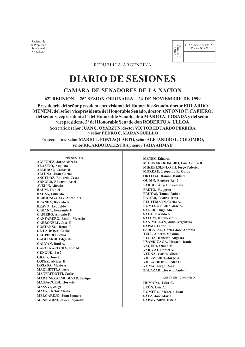 Diario De Sesiones