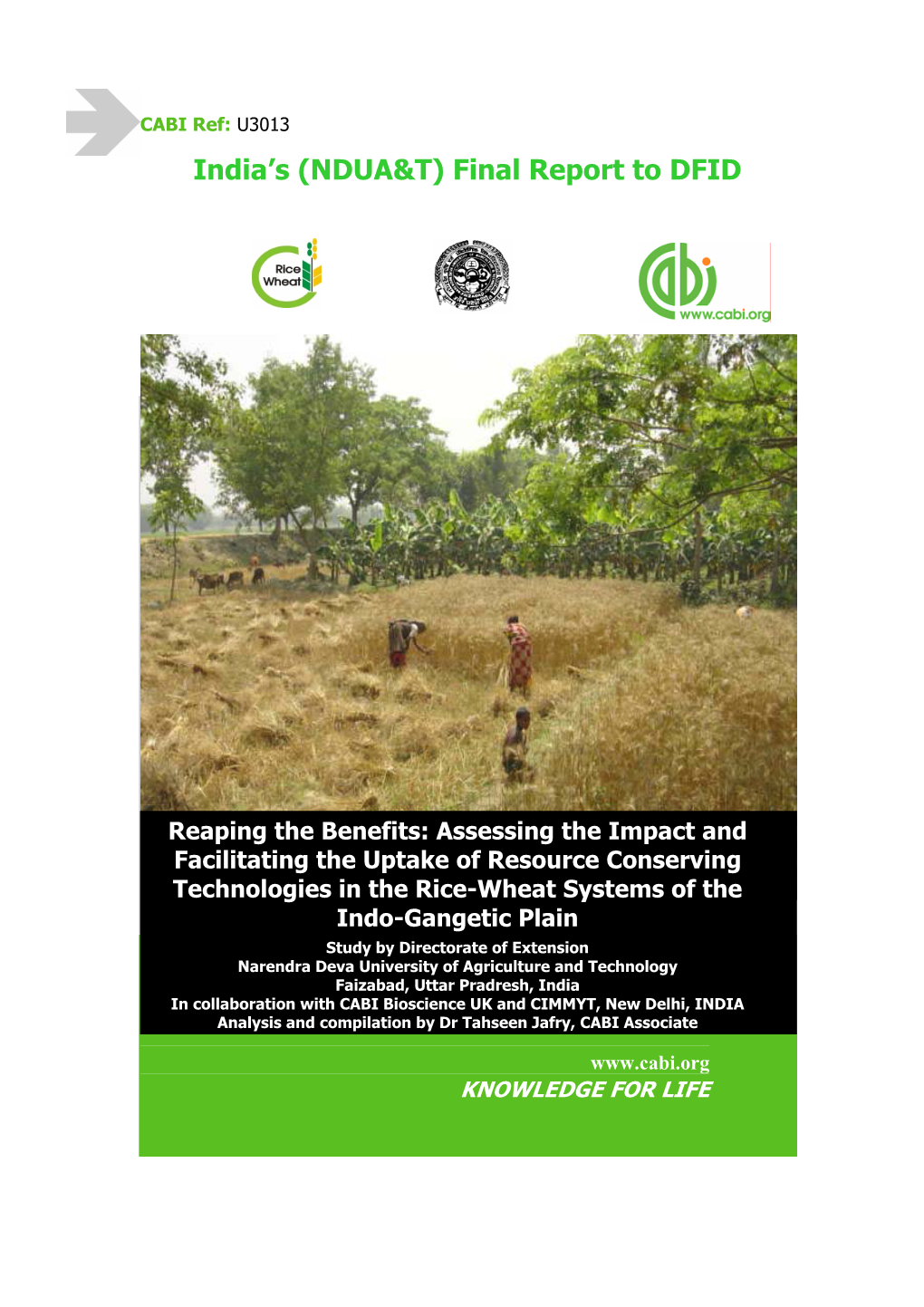 Livelihood Impact Studies of Zero Tillage Technology