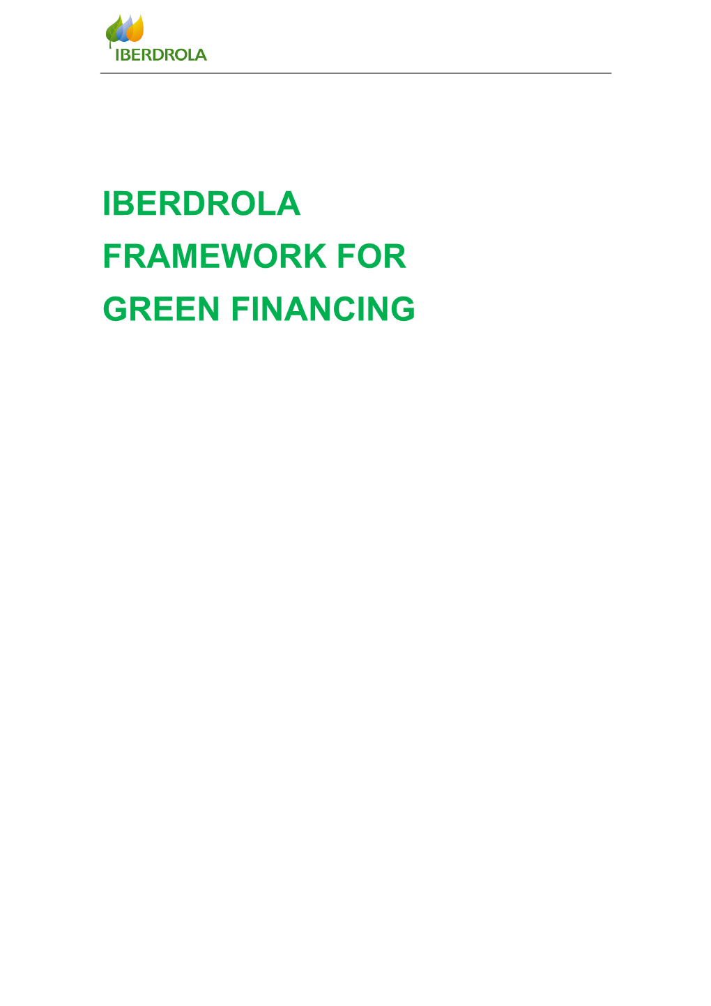 Iberdrola Framework for Green Financing