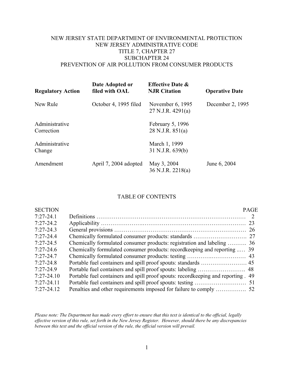 New Jersey State Department of Environmental Protection