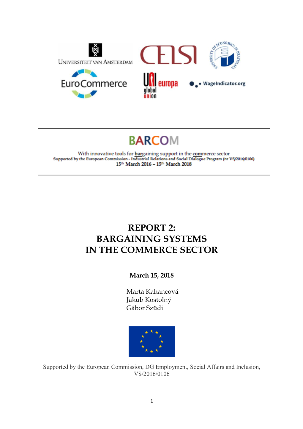 Report 2: Bargaining Systems in the Commerce Sector
