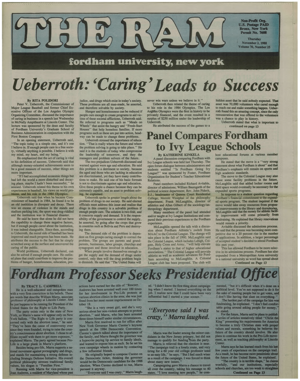 Ueberroth:'Caring'leads to Success