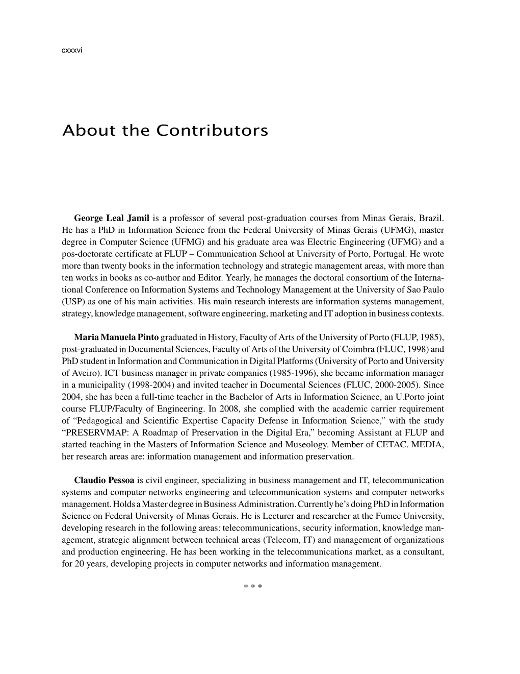 About the Contributors