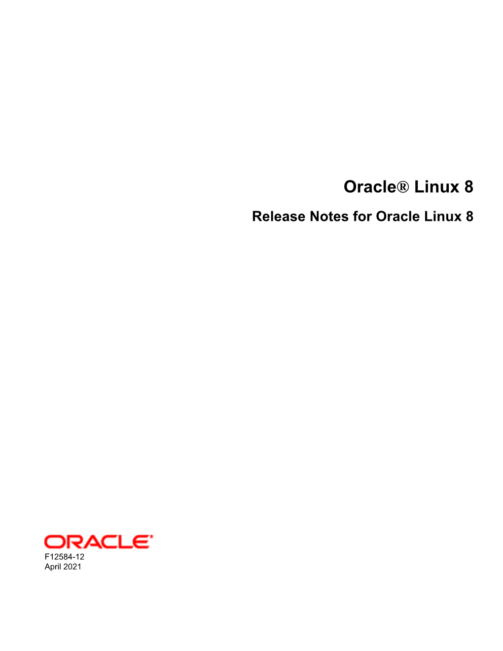 Release Notes for Oracle Linux 8